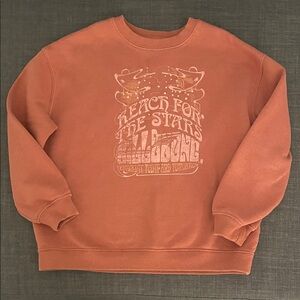 Billabong Girls Rust Graphic Crewneck Sweater